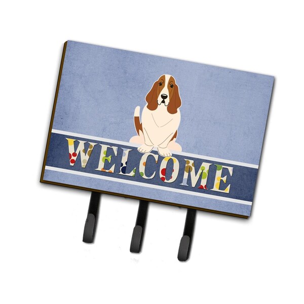 Carolines Treasures Basset Hound Welcome Leash or Key Holder - BB5602TH68
