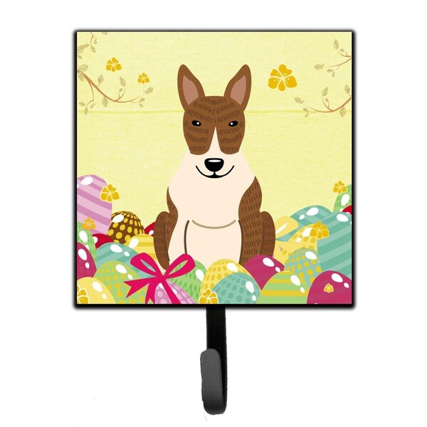 Carolines Treasures Easter Eggs Bull Terrier Brindle Leash or Key Holder - BB6137SH4