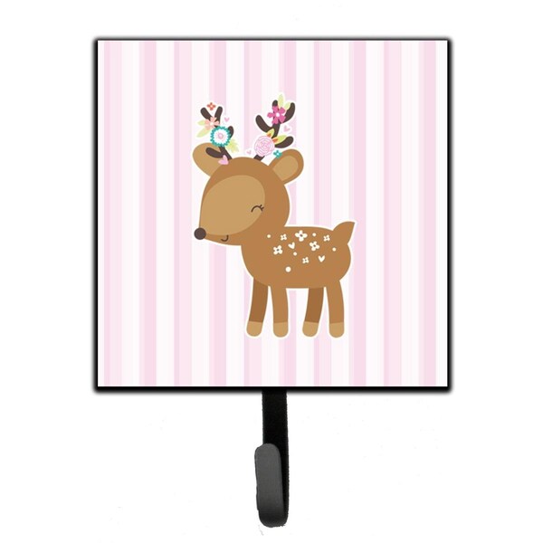 Carolines Treasures Deer in Pink Stripes Leash or Key Holder - BB6934SH4