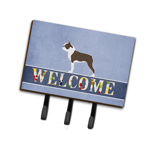 Carolines Treasures Boston Terrier Welcome Leash or Key Holder - BB5548TH68