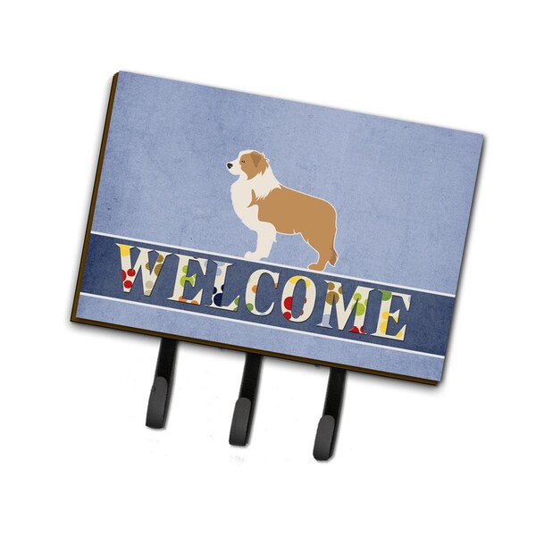 Carolines Treasures Red Border Collie Welcome Leash or Key Holder - BB5526TH68