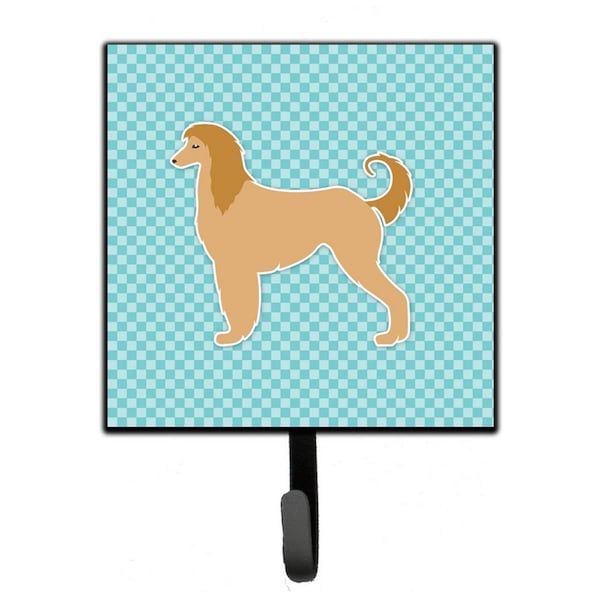 Micasa Afghan Hound Checkerboard Blue Leash or Key Holder - MI224193