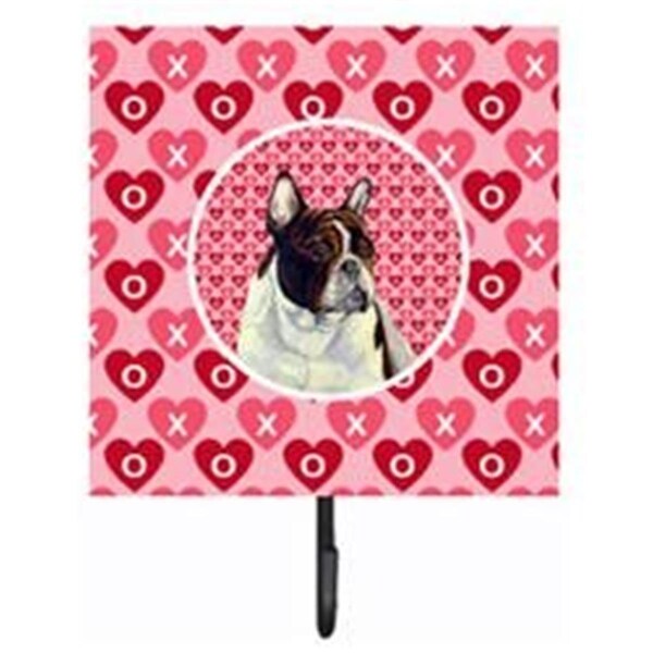 Jensendistributionservices 4.25 x 7 in. French Bulldog Valentines Love and Hearts Leash Or Key Holder - MI1713217