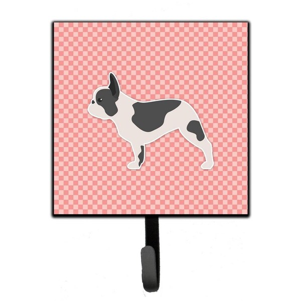 Micasa French Bulldog Checkerboard Pink Leash or Key Holder - MI224189