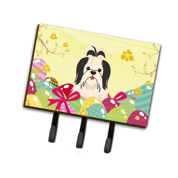Carolines Treasures Easter Eggs Shih Tzu Black & White Leash or Key Holder - BB6088TH68