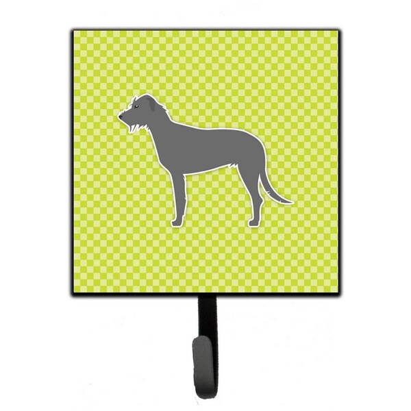 Carolines Treasures Irish Wolfhound Checkerboard Green Leash or Key Holder - BB3803SH4