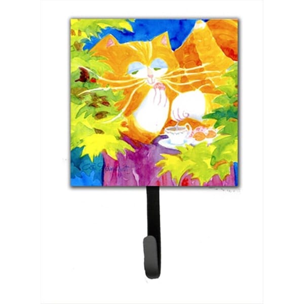Jensendistributionservices 4.25 W x 7 H in. Cat Tea Time Leash Holder Or Key Hook - MI1710538