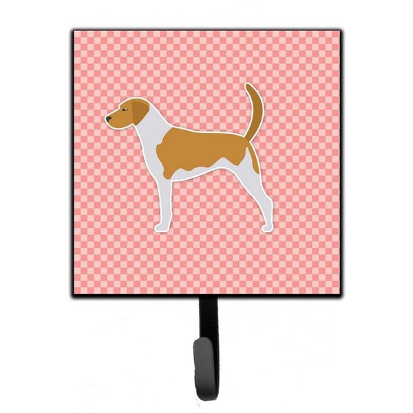 Carolines Treasures American Foxhound Checkerboard Pink Leash or Key Holder - BB3598SH4