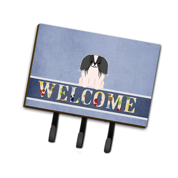 Carolines Treasures Pekingnese Black & White Welcome Leash or Key Holder - BB5686TH68