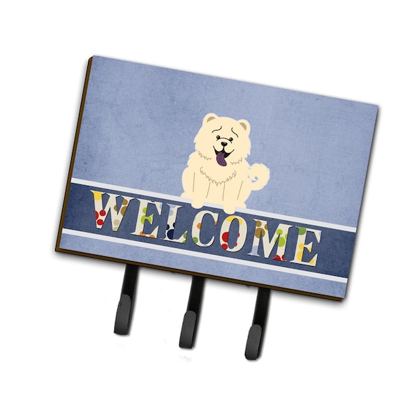 Carolines Treasures Chow Chow White Welcome Leash or Key Holder - BB5721TH68