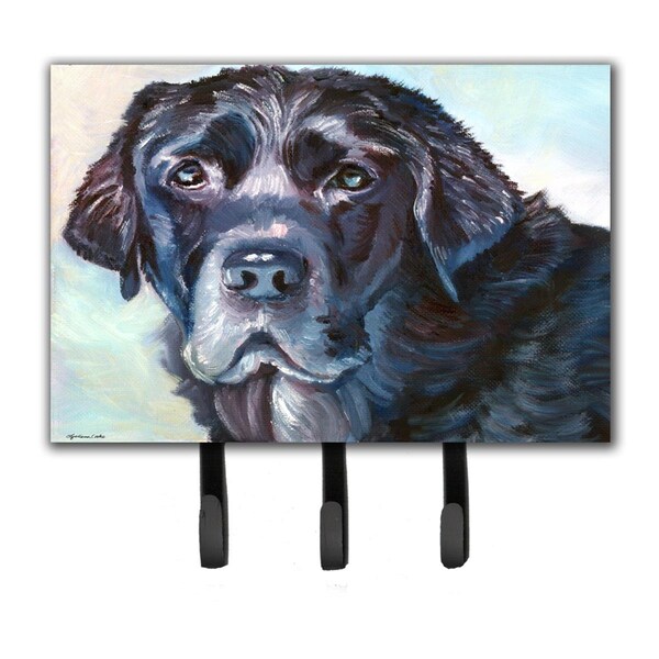 Carolines Treasures Black Labrador Face Leash or Key Holder - 7419TH68