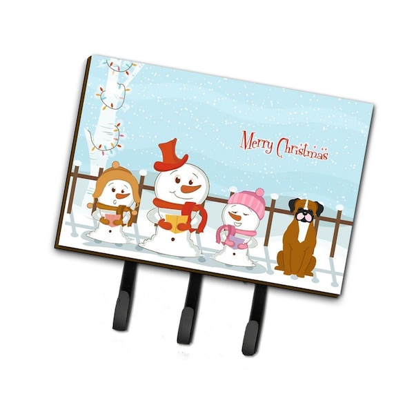 Carolines Treasures Merry Christmas Carolers Flashy Fawn Boxer Leash or Key Holder - BB2447TH68