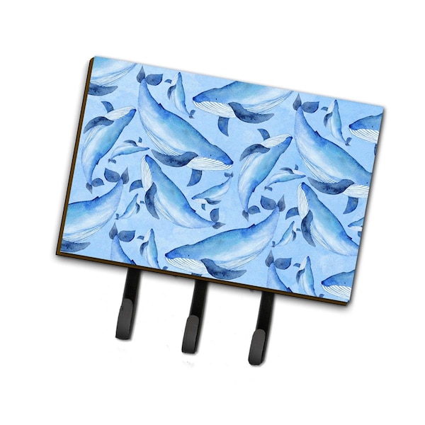 Carolines Treasures Watercolor Nautical Whales Leash or Key Holder, 6 x 2 x 9 in. - BB7575TH68