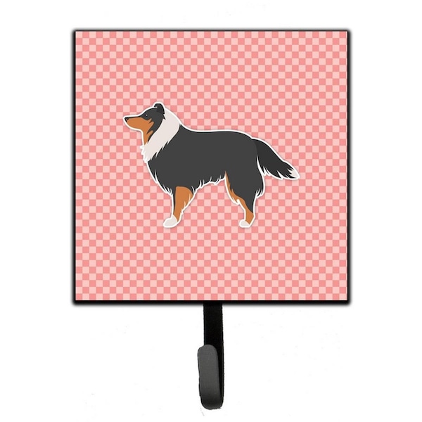 Jensendistributionservices Sheltie & Shetland Sheepdog Checkerboard Pink Leash or Key Holder - MI1709925