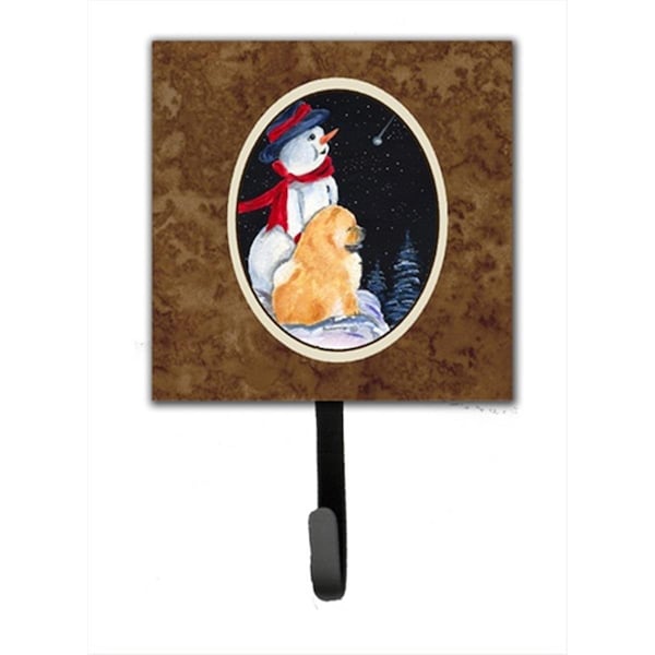 Jensendistributionservices 4.25 x 6 in. Snowman with Chow Chow Leash Or Key Hook - MI1655855