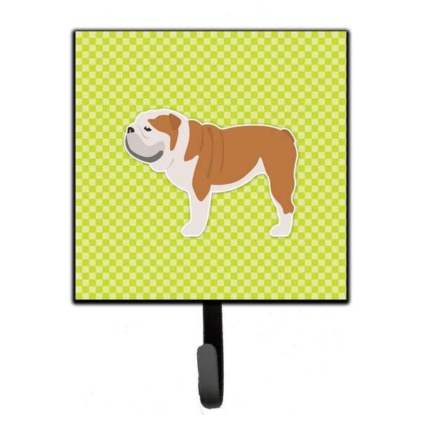 Micasa English Bulldog Checkerboard Green Leash or Key Holder - MI227583