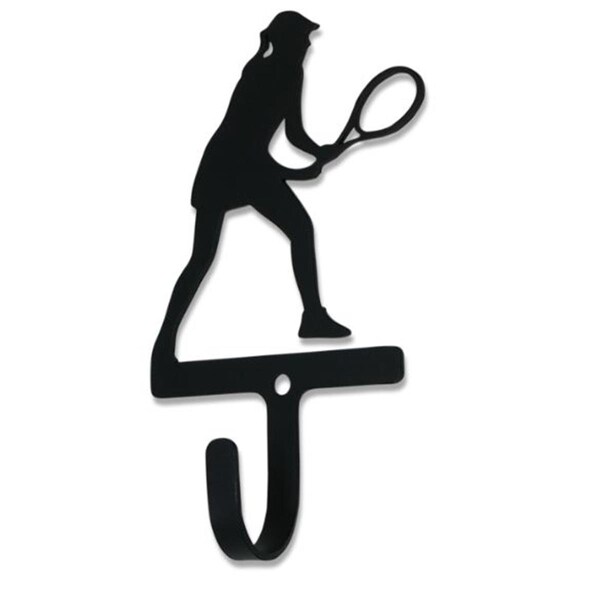 Village Wrought Iron Tennis Woman & Girl Wall Hook Small - WH-362-S