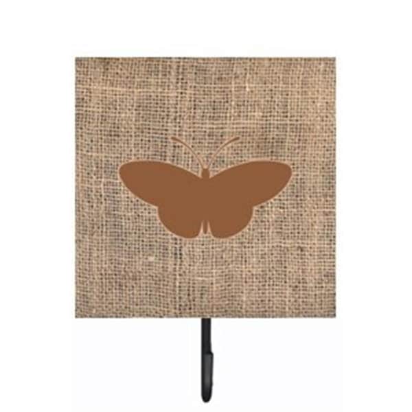 Carolines Treasures Butterfly Burlap and Brown Leash Or Key Holder - BB1043-BL-BN-SH4