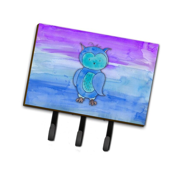 Carolines Treasures Blue Owl Watercolor Leash or Key Holder - BB7426TH68