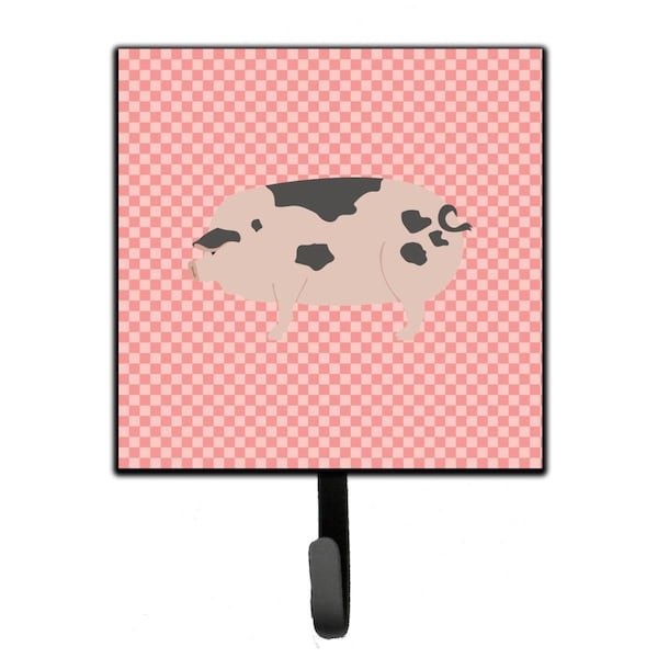 Carolines Treasures Gloucester Old Spot Pig Pink Check Leash or Key Holder - BB7940SH4