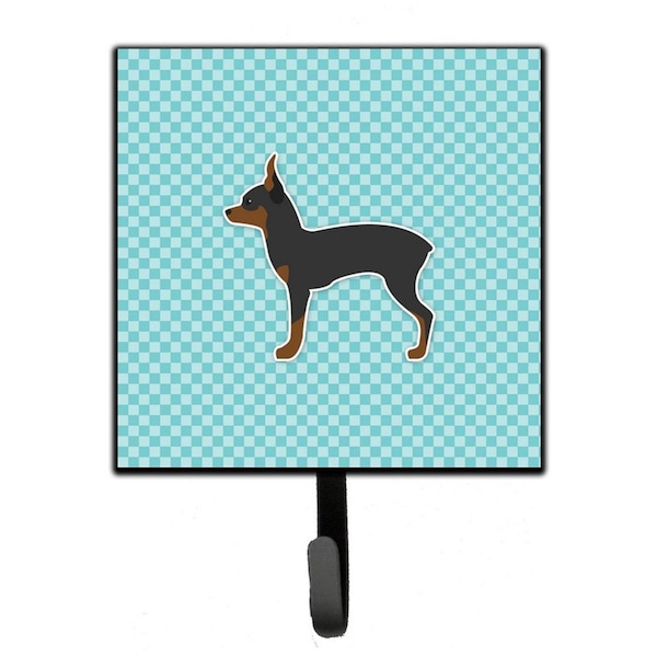 Carolines Treasures Toy Fox Terrier Checkerboard Blue Leash or Key Holder - BB3687SH4