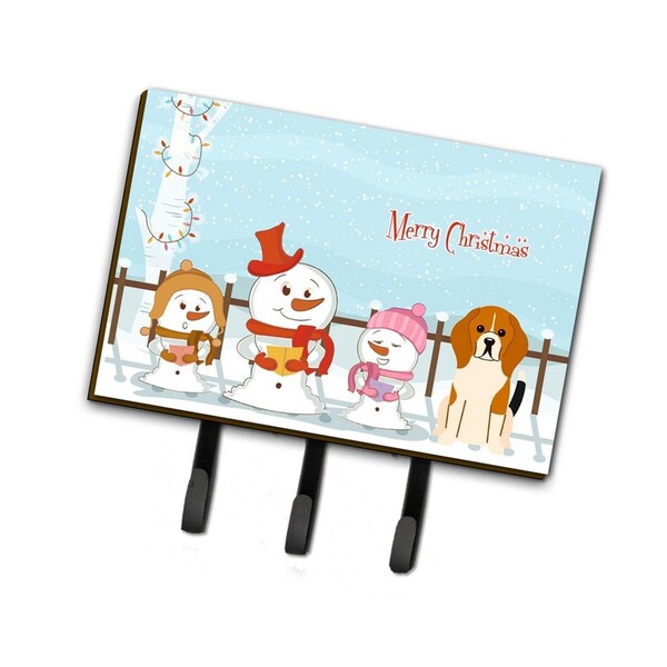 Carolines Treasures Merry Christmas Carolers Beagle Tricolor Leash or Key Holder - BB2371TH68