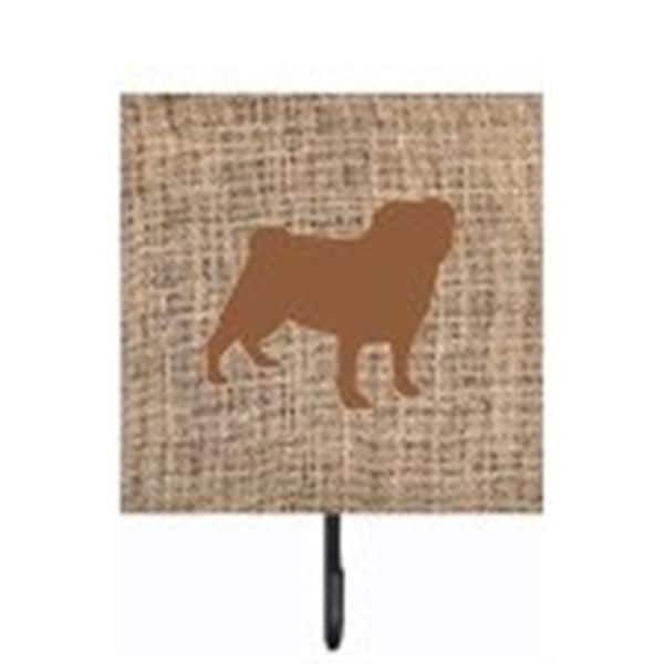 Carolines Treasures Pug Burlap And Brown Leash Or Key Holder Bb1112 - BB1112-BL-BN-SH4