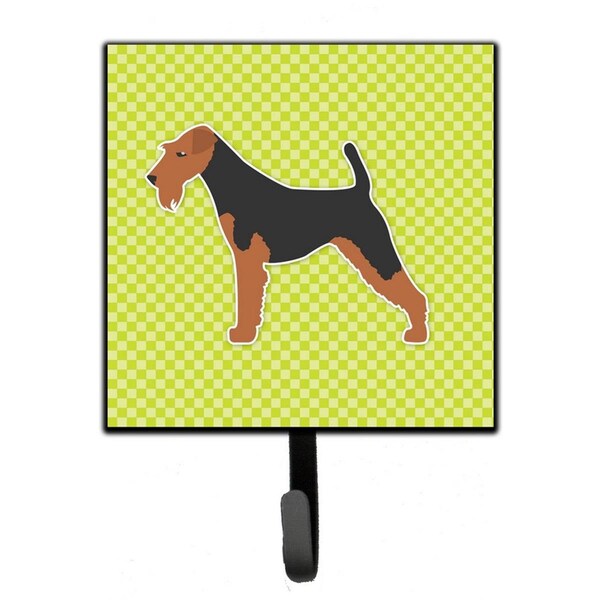 Micasa Welsh Terrier Checkerboard Green Leash or Key Holder - MI224812