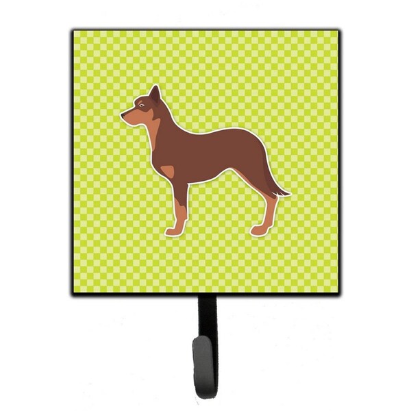 Jensendistributionservices Australian Kelpie Dog Checkerboard Green Leash or Key Holder - MI1711696
