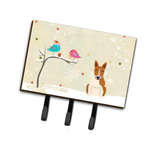 Jensendistributionservices Christmas Presents Between Friends Bull Terrier Red & White Leash or Key Holder - MI1708688