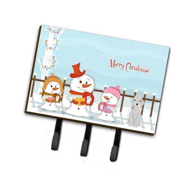 Carolines Treasures Merry Christmas Carolers Bedlington Terrier Blue Leash or Key Holder - BB2421TH68