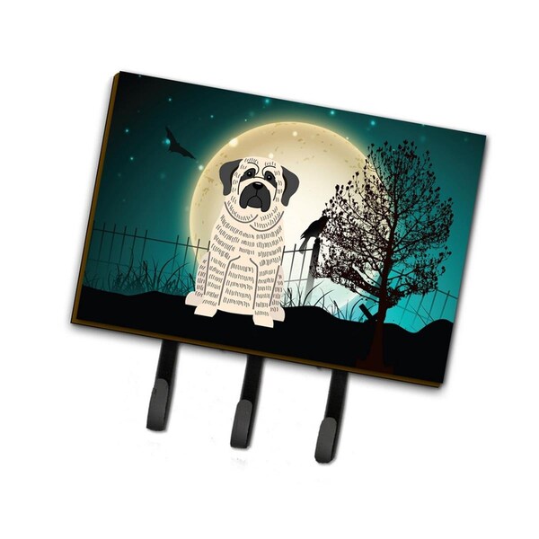 Carolines Treasures Halloween Scary Mastiff Brindle White Leash or Key Holder - BB2206TH68