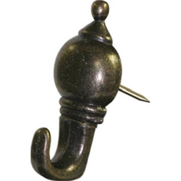 Hillman Hillman Fasteners 122212 3 Pack; Antique Brass Finish; Colonial Push Pin Hanger - 831826