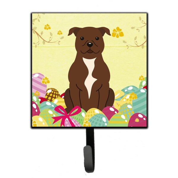 Jensendistributionservices Easter Eggs Staffordshire Bull Terrier Chocolate Leash or Key Holder - MI1709208