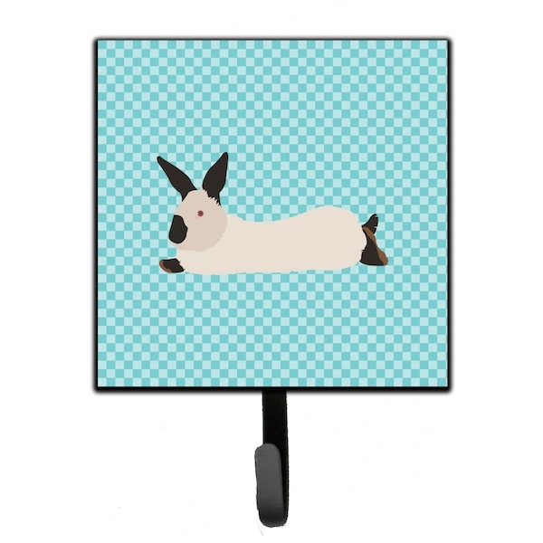 Carolines Treasures California White Rabbit Blue Check Leash or Key Holder - BB8141SH4