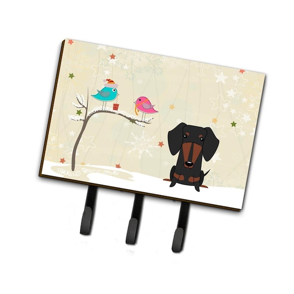 Jensendistributionservices Christmas Presents Between Friends Dachshund Black & Tan Leash or Key Holder - MI1708687
