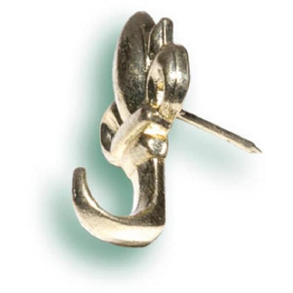 Hillman Hillman Fasteners 122263 Brass Finish Fleur-De-Lis Push Pin Hanger; 3 Pack - 102084