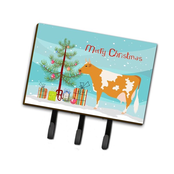 Carolines Treasures Guernsey Cow Christmas Leash or Key Holder - BB9188TH68