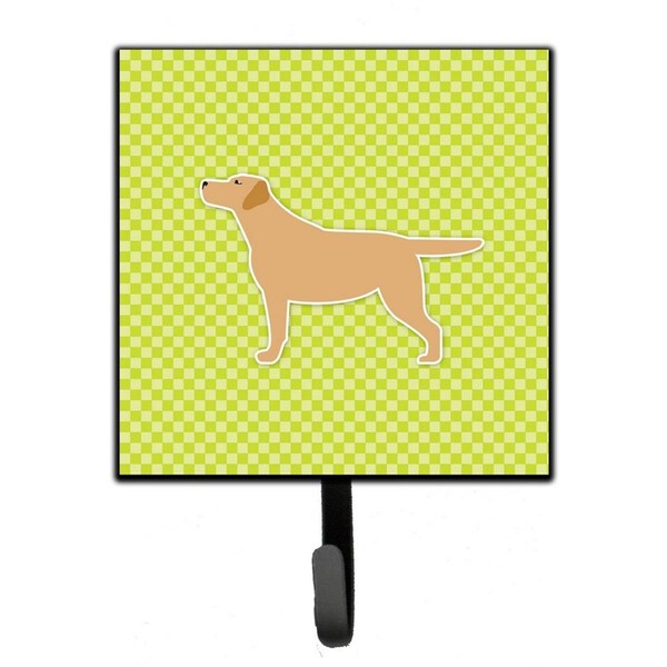 Carolines Treasures Yellow Labrador Retriever Checkerboard Green Leash or Key Holder - BB3797SH4