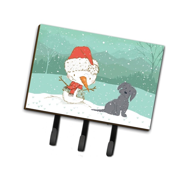 Carolines Treasures Black Maltese Snowman Christmas Leash or Key Holder - CK2092TH68