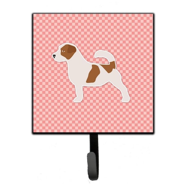 Carolines Treasures Jack Russell Terrier Checkerboard Pink Leash or Key Holder - BB3607SH4