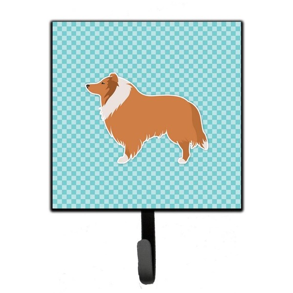 Jensendistributionservices Collie Checkerboard Blue Leash or Key Holder - MI1715028