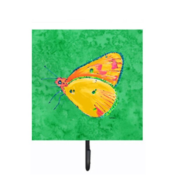 Jensendistributionservices Butterfly Orange on Green Leash Or Key Holder - MI1710599