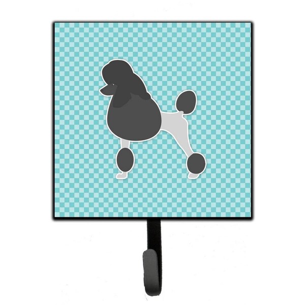 Jensendistributionservices Poodle Checkerboard Blue Leash or Key Holder - MI1711101