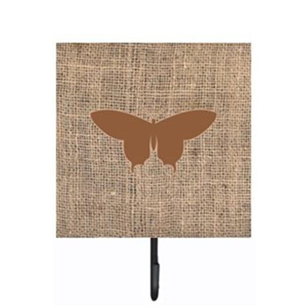 Carolines Treasures Butterfly Burlap and Brown Leash Or Key Holder - BB1042-BL-BN-SH4