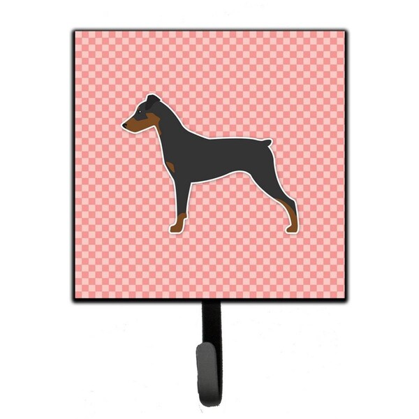 Carolines Treasures German Pinscher Checkerboard Pink Leash or Key Holder - BB3613SH4