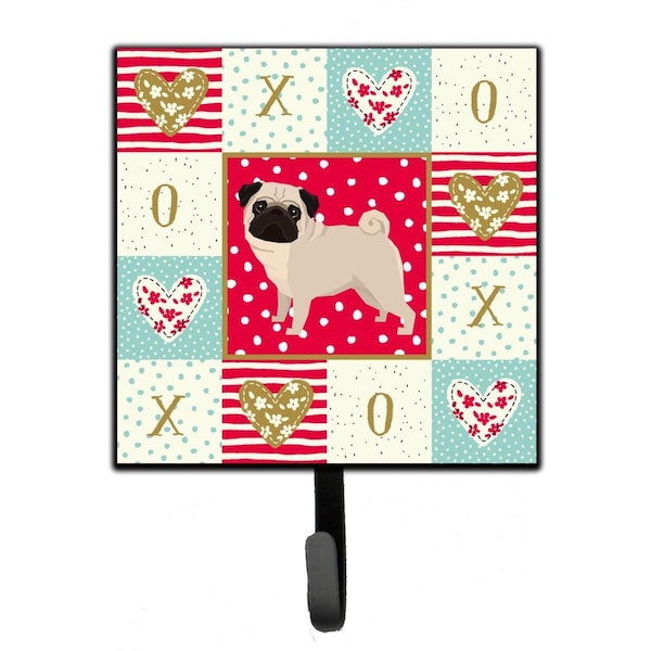Carolines Treasures 4.25 x 1 x 7 in. Pug Love Leash or Key Holder - CK5947SH4