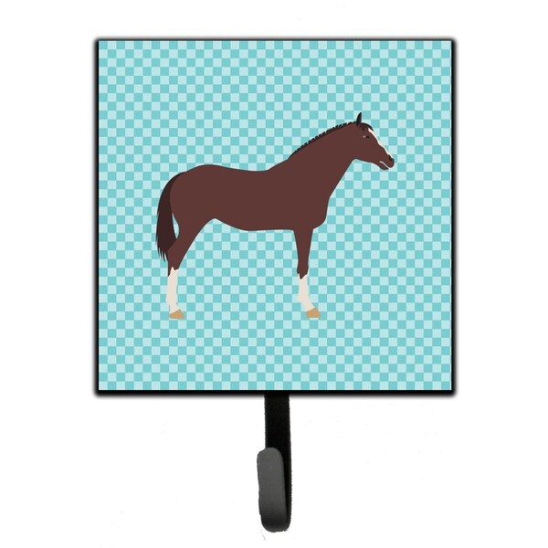 Carolines Treasures English Thoroughbred Horse Blue Check Leash or Key Holder - BB8087SH4