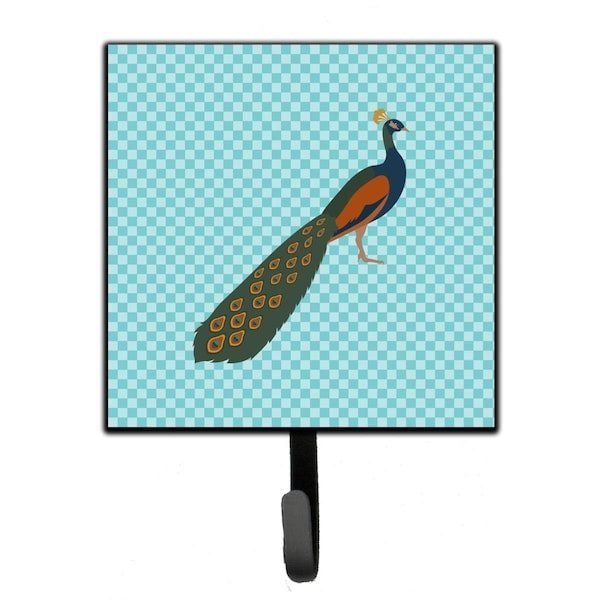Carolines Treasures Indian Peacock Peafowl Blue Check Leash or Key Holder - BB8099SH4