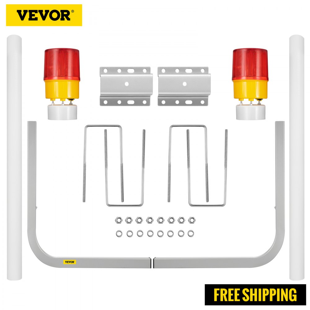 VEVOR Boat Trailer Guide-on, 40", 2PCS Steel Trailer Post Guide on, with LED-Lighted PVC Tube Covers, Mounting Hardware Included, for Ski Boat, Fishing Boat or Sailboat Trailer - CL40PVC12VLEDVLW6V9